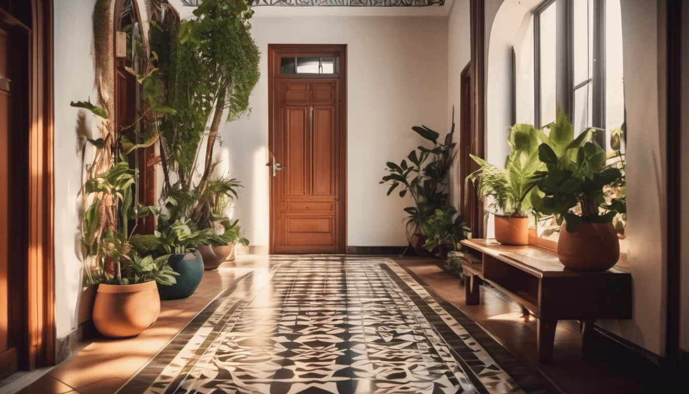 Luxurious entry hallway design with modern decor, sleek finishes, and artistic accents in Dubai, UAE.