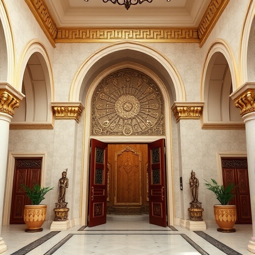  Egyptian-style house interior with an impressive doorways