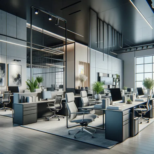 Modern office interior design in Dubai with ergonomic furniture, efficient layouts, and a professional atmosphere to boost productivity.