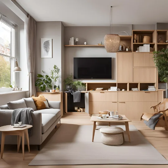 Innovative urban living designs featuring space-saving furniture, smart layouts, and modern aesthetics for compact homes.