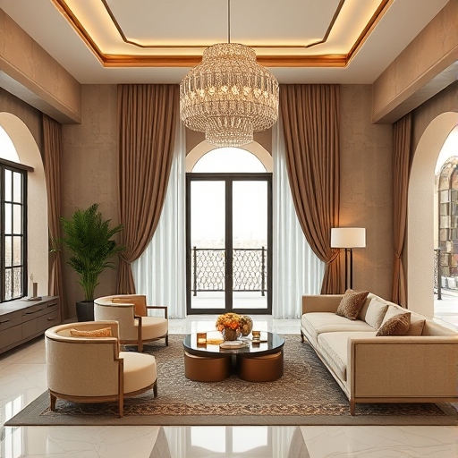 well-designed color palette for Egyptian-inspired modern interiors in Dubai Villa