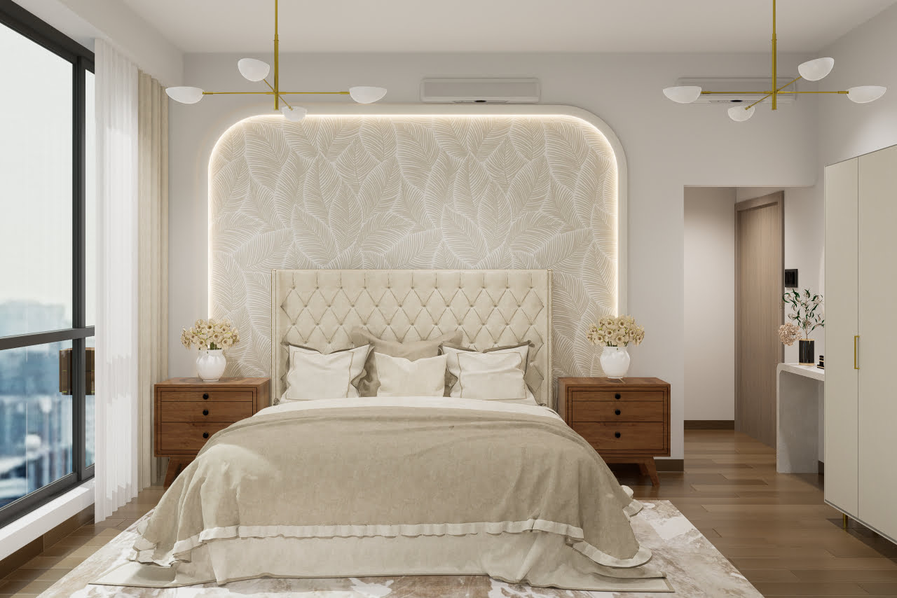 Bedroom interior designing in Dubai, featuring modern furniture, elegant decor, and a cozy, functional layout for a restful environment.