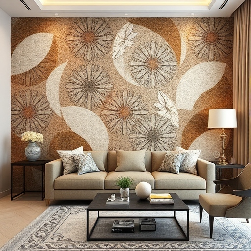 Artistic bold wallpaper decor for living room