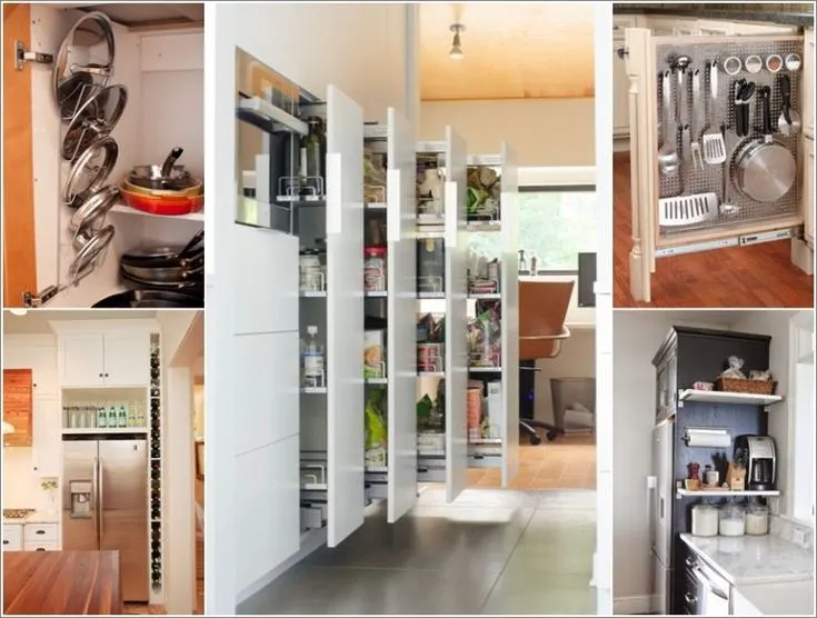 Modern kitchen storage solutions with pull-out cabinets