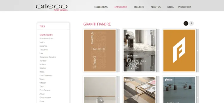 Arteco website tile collection Graniti Fiandre shop