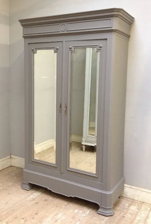 French Painted Armoire mirror wardrobe