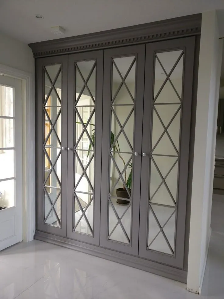 Geometric Paneled Mirror Wardrobe