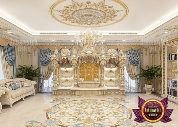 Grandiose Mandir design for luxury home.