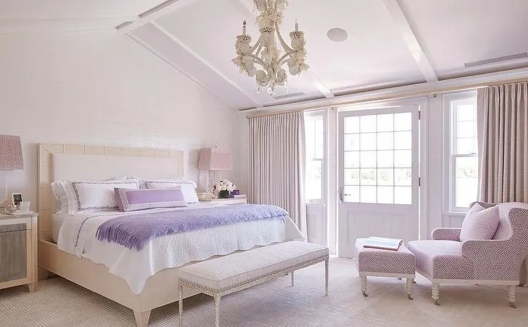 Elegant bedroom with a soothing bedroom wall color combination.