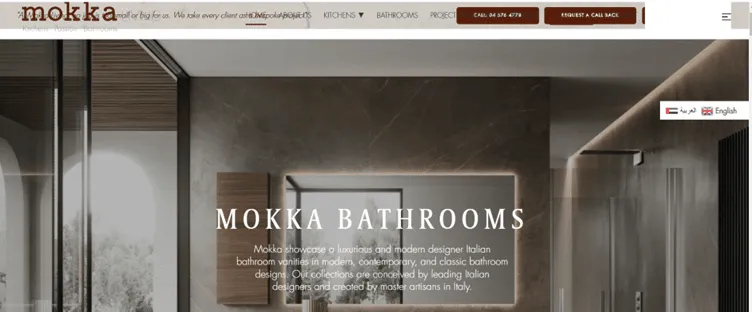 Mokka Bathrooms website vanity Italian design luxury