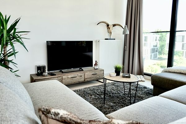  L-Shaped Sofa with TV in Small Living Room