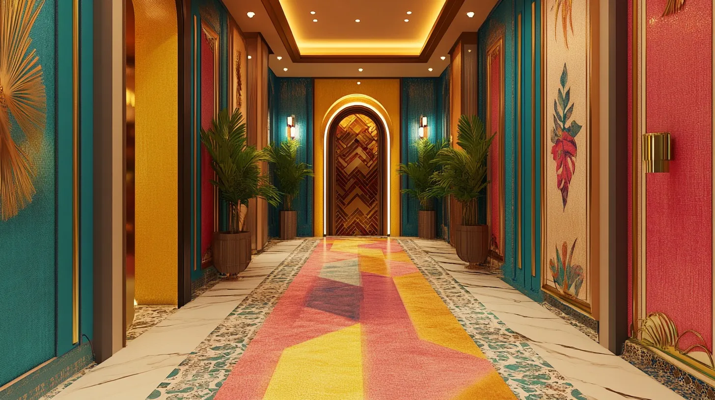 Mystical Hues hall wall with Royal Texture Paint Designs