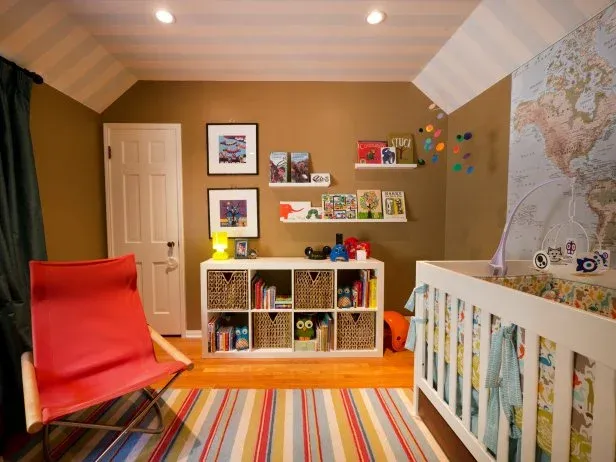 Nursery room with balanced color scheme and cozy decor