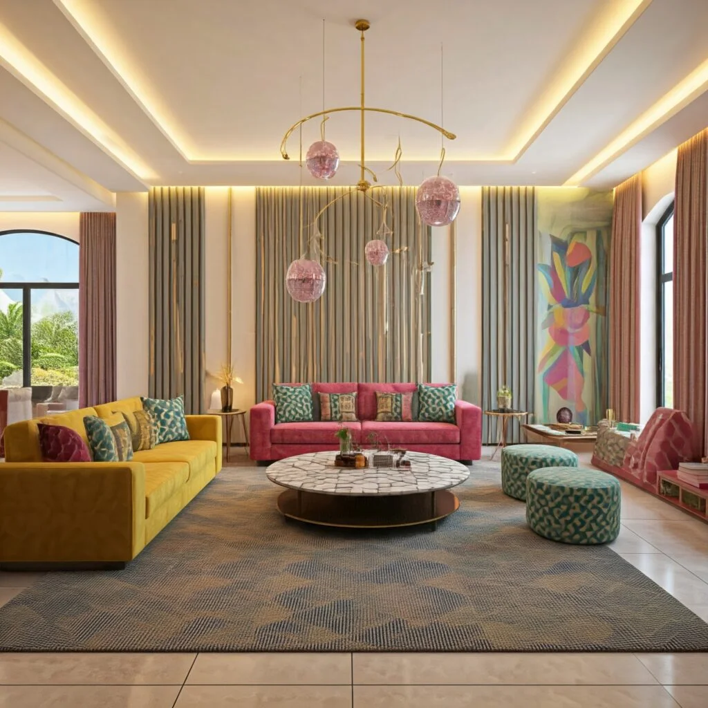 Eclectic living design Colour Schemes for Home Interiors