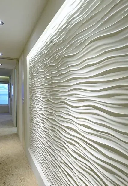 White royal texture paint designs for hall walls with wave patterns