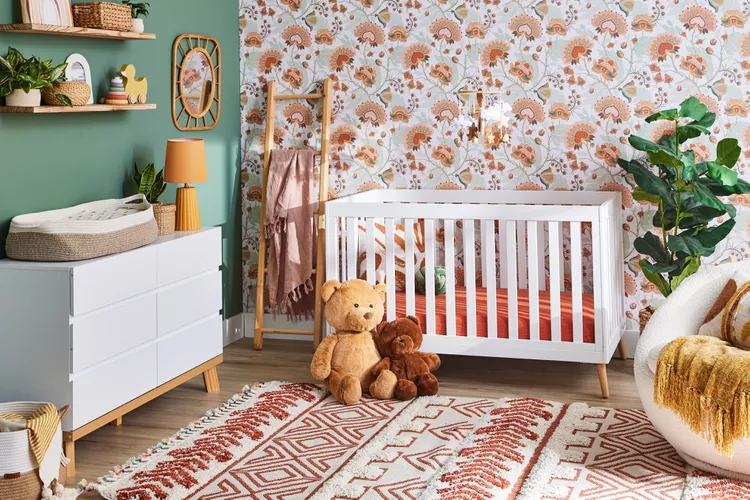 Warm nursery room with cozy decor and soft playful elements